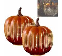 2 Package Twinkle LED Pumpkin Lights - Cherishous Starry Night Lighted Pumpkins with Timer & Storage Bag, Fall Halloween Indoor/Outdoor Decor for Home, Party, Table Centerpiece