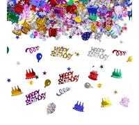 2 Packages Happy Birthday Confetti, Multi-color Birthday Confetti Metallic Foil Balloon Confetti, Birthday Table Decorations for Birthday Party, Baby Shower,DIY Arts and Crafting