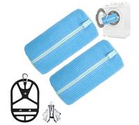 2-PackComplete Shoe Wash Bag Set, with Hanger, Drying Rack & Silicone Handle, Mesh Laundry Bags for Washing Machine, Sneaker Protector, Blue, Practical