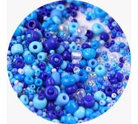 2 Packs 1000pcs Glass Seed Beads Mixed Color Loose Spacer Glass Beads for Craft DIY Beading, Blue