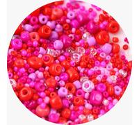 2 Packs 1000pcs Glass Seed Beads Mixed Color Loose Spacer Glass Beads for Craft DIY Beading, Red