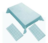 2 Packs 137 x 180 cm Blue Checkered Table Cloth Waterproof Tablecloths Plaid Wipe able Table Cover Plastic PVC Tablecloths Resistant,Waterproof, Washable Table Cloth for Party,Dinner Picnic