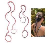 2 Packs (1PC 16"+1PC 25") Pink and Gray Hair Ties No Damage for Long Thick Curly Hair, Elastic Sport Hair Bands for Water Wind Swimming Diving Motorcycle Rides Skiing Surfing