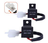 2 Packs 2-Pin 12V Electronic LED Flasher Relay LF1-S-PIN MAX 150W - Rate Control Flasher Relay for Motorcycle Fixes Turn Signal Bulbs Hyper Flash - Premium Part by MQparts