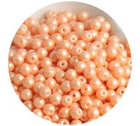 2 Packs 200pcs Glass Imitation Pearl Beads 4MM Glass Pearlized Loose Spacer Beads for Craft DIY Beading, Orange