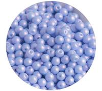 2 Packs 200pcs Glass Imitation Pearl Beads 4MM Glass Pearlized Loose Spacer Beads for Craft DIY Beading, Light Blue