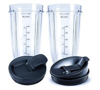 2 Packs 24OZ Replacement Blender Cups with Sip Flip Top Lids,-Compatible for Nutri Ninja,BL480,BL490,BL640,NN100,NN102.Juicing Cup