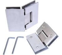 2 Packs 304 Stainless Steel 135 Degree Heavy Duty Solid Shower Door Hinges Frameless Glass Door Hinges Bathroom Gate Clamp for 8-12 mm Toughened Glass Rust & Corrosion Resistance