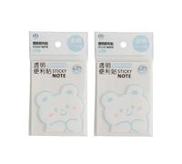 2 Packs 3x3 Transparent Sticky Notes Clear Sticky Tabs Waterproof Self-Adhesive Translucent Page Flags Book Markers Stickers for Home Office