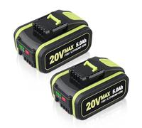 2 Packs 5.0Ah 20V Replacement for Worx Battery Lithium-Ion Compatible with Worx 20V Max Battery WA3551 WA3551.1 WA3553 WA3556 WA3605 WA3641 WG629E WG546E Power Tools
