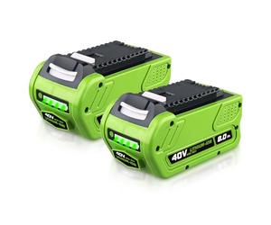 2 Packs 8.0Ah 40V 29462 Li-Ion Replacement for GreenWorks 40V Battery Compatible with GreenWorks Battery 40V Max 29472 29462 29252 20202 22262 25312 22272 for 40V Battery Power Tools
