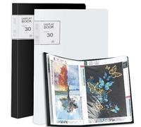 2 Packs A3 Diamond Paintings Storage Books, Large 30x40 Diamond Art Storage Presentation Book with 60 Pags, Diamond Painting Art Portfolio Folder, Clear Pockets Artwork Storage Photo Display Album