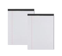 2 Packs A4 Legal Pads Notepad, 28.5 x 21cm Double-Side Printed Lined Paper Pads, White Perforated Notepads, College Ruled Notepads 30 Sheets Per Writing Pad for School, Home, Office