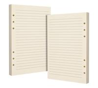 2 Packs A5 6-Hole Lined Refill Paper - Inserts for A5 Organisers | Pre-punched A5 6-hole paper & 100gsm - fountain & gel pen friendly, double-sided, no bleed