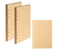 2 Packs A5 Kraft Refill 160 Sheets - 6 Hole Insert Loose-Leaf Planner for Notebook Ring Binder, 100gsm, 14.2x20.9cm, Blank