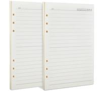 2 Packs A5 Refills Ruled Lined Paper, 120 Sheets/240 Pages A5 Refill Pad, 6 Hole Loose Leaf Punched Paper Refill Pad for Planner, Diary, Class Meeting Records