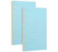 2 Packs A6 Lined Refill Paper,Colored Pages for A6 Refillable 6-Ring Binder Notebook,6-Hole Punched Binder Refill Inserts.Fountain Pen Friendly-Double Sided No Bleed Through.
