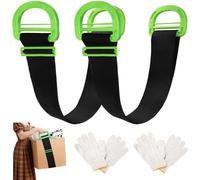 2 Packs Adjustable Lifting Moving Straps for Movers, 600 Lbs Single or Multi-Person Retractable Furniture Carrying Strap for Boxes, Move and Carry Heavy Objects Handling Straps with 2 Pairs Gloves