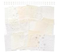 2 Packs Aesthetic Textured Paper Basic Scrapbook Supply Decorative Mesh Fabric Sheets Mixed Materials Beige Theme for Junk Journal Planner Gift Wrapping Collaging Card Making Arts and Crafts (Simple)