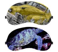 2 Packs Animal Tortoise Sleep Mask, Light Blocking Sleeping Eye Mask for Women Men, Night Blindfold, Breathable Eye Mask Cover