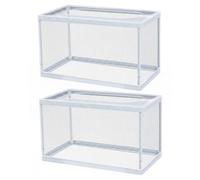 2 Packs Aquarium Breeder Box, Large Fish Breeding Box with Suction Cups, Suspended Isolation Net for Fry, Guppy, Betta, Shrimp and Sick Fish, Breeder