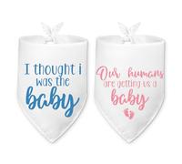 2 Packs Baby Announcement Dog Bandana Our Humans are Getting Us a Baby Gender Reveal Pet Dog Triangle Scarf Accessories Pregnancy Announcement for Small Medium Large Dogs Cats