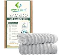 2-Packs Bamboo Face Cloths for Cleansing & Makeup Removal Exfoliating Facial Washcloths - Face Towel for All Skin Type 30x30cm (2, Pewter, 30x30cm)
