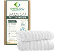 2-Packs Bamboo Face Cloths for Cleansing & Makeup Removal Exfoliating Facial Washcloths - Face Towel for All Skin Type 30x30cm (2, Snowy, 30x30cm)