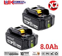 2 Packs Batteries For Makita 18V 8.0 AH Battery Li-Ion BL1830 BL1850 BL1860 LXT