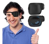 2 Packs Black Eye Patch for Adults & Kids, Adjustable Eye Patches for Lazy Eye (Amblyopia/Strabismus), Post-Surgery Recovery, Vision Training for Left or Right Eye