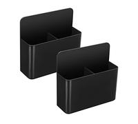 2 Packs Black Magnetic Marker Holder for Whiteboards / Fridge / Refrigerator, Magnetic Pen Holder Dry Erase Tray with Anisotropic Magnet Backing