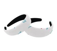 2 Packs Blue Anchor Hearts Velvet Padded Head Bands, Vintage Thick Hair Band, Non Slip Wide Hair Band Hoops, Hair Accessories for Women