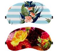 2 Packs Bright Peony Flower Yellow Red Blooming Sleep Mask Cover, Eye Mask for Men Women, Breathable Sleeping Eye Masks, Zero Eye Pressure for Sleeping