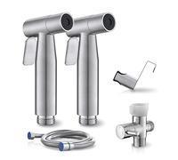 2 Packs BRITULIF Bidet Sprayer for Toilet, Hand Sprayer with Adjustable Jet Spray for Toilet Handheld Bidet Cloth Diaper Sprayer Set Muslim Shower Bidet Handheld-Easy to Install