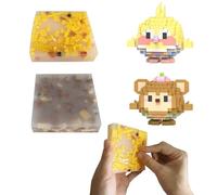 2 Packs Building Blocks Picking Pad Skin Picking Fidget Aids for Dermatillomania Hair Pulling Silicone Picking Pad for Anxiety Adult (Monkey+ Chicken)
