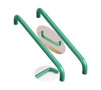 2 Packs Cabinet Pulls aluminium alloy Colourful children's room pulls Double curved shape Cupboard Handles,Drawer Knobs,Kitchen Door Levers for Bathroom,Closet,Wardrobe (Hole Pitch 96mm,Green)