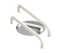 2 Packs Cabinet Pulls aluminium alloy Colourful children's room pulls Double curved shape Cupboard Handles,Drawer Knobs,Kitchen Door Levers for Bathroom,Closet,Wardrobe (Hole Pitch 160mm,White)