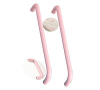 2 Packs Cabinet Pulls aluminium alloy Colourful children's room pulls Double curved shape Cupboard Handles,Drawer Knobs,Kitchen Door Levers for Bathroom,Closet,Wardrobe (Hole Pitch 128mm,Pink)