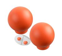 2 Packs Cabinet Pulls aluminium alloy Colourful children's room pulls Double curved shape Cupboard Handles,Drawer Knobs,Kitchen Door Levers for Bathroom,Closet,Wardrobe (Single hole 1,Orange)