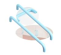 2 Packs Cabinet Pulls aluminium alloy Colourful children's room pulls Double curved shape Cupboard Handles,Drawer Knobs,Kitchen Door Levers for Bathroom,Closet,Wardrobe (Hole Pitch 96mm,Blue)