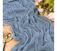 2 Packs Cheesecloth Table Runner, 90x300cm Dusty Blue Rustic Gauze Fabric, Boho Rustic Table Runner Tablecloth for Wedding Bridal Shower Birthday Party Cake Table Decor