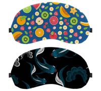 2 Packs Chinese Dark Blue Fishes Cloud Sleep Mask, Eye Mask for Men Women, No Pressure Night Eye Cover, Breathable Sleeping Eye Mask, Light Blocking
