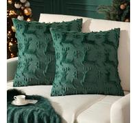 2 Packs Christmas Cushion Covers 50x50 Throw Pillow Covers,Winter Throw Pillow Cases Soft Plush Faux Fur Wool 20 x 20 mas Cushion Cover for Indoor Home Bedroom Couch Sofa Decor