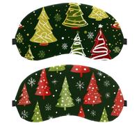 2 Packs Christmas Trees Snowflake Winter Pattern Eye Mask for Side Sleeper, Sleeping Mask, Sleep Eye Mask, Soft Eye Shade Cover for Travel, Nap, Plane, Light Blocking