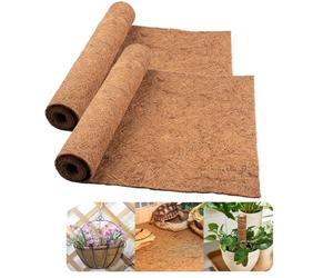 2 Packs Coco Liner Roll, 100*40cm/40" x 16" Natural Hanging Basket Liner, Reusable Coco Fiber Mat Coco Replacement Basket, Coconut Fiber Sheet Coir Mat Liner for Planter, Window Box, Wall Troughs