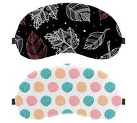 2 Packs Colorful Doodle Dots Pattern Eye Mask for Side Sleeper, Sleeping Mask, Sleep Eye Mask, Soft Eye Shade Cover for Travel, Nap, Plane, Light Blocking