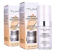 2 Packs Colour Changing Foundation - 30ml Foundation Cream, SPF 15 All-Day Flawless Foundation Makeup