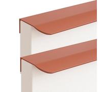 2 Packs Concealed Kitchen Cupboard Handles,Hidden Drawer Pulls,Finger Edge Pull Aluminum Alloy Cabinet Invisible Furniture Profile Door Knob for Wardrobe,Bathroom,Living Room (120mm,Orange)
