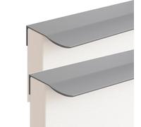 2 Packs Concealed Kitchen Cupboard Handles,Hidden Drawer Pulls,Finger Edge Pull Aluminum Alloy Cabinet Invisible Furniture Profile Door Knob for Wardrobe,Bathroom,Living Room (200mm,Dark Grey)