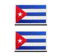 2 Packs Cuba Flag Patch Patches, Tactical Embroidery Cuban Patch with Hook and Loop Backing for Hats, Tactical Backpack, Jackets, Jean, Clothes Team Military Uniform Applique Emblem